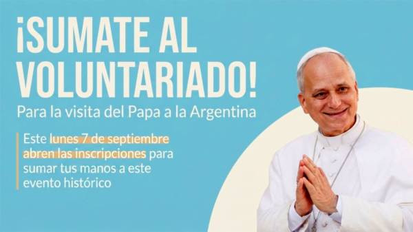 Apertura de convocatoria para voluntarios de cara a la visita del Papa León XIV al país