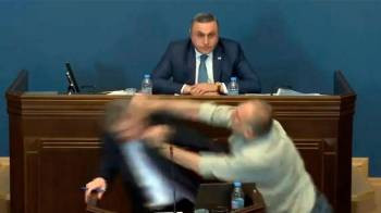 Georgia: un diputado opositor le dio una trompada al líder de un partido oficialista