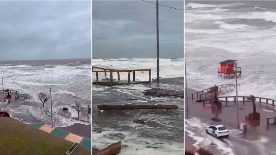 Temporal en la Costa Atlántica: el mar avanzó sobre las ciudades y hay alerta naranja