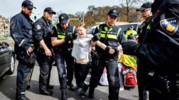 La activista Greta Thunberg fue detenida tras una protesta en Países Bajos