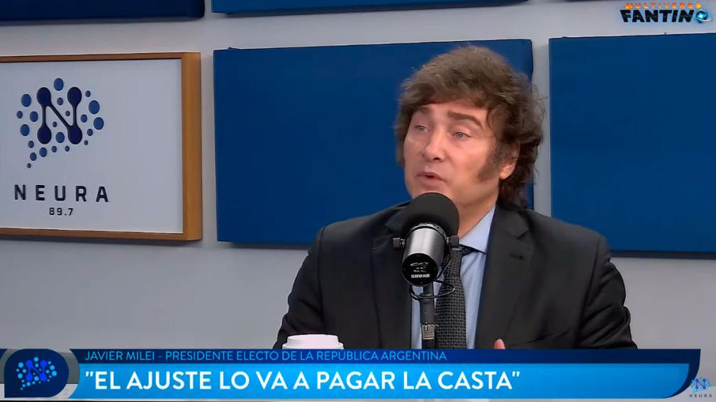 Javier Milei: “El ajuste lo va a pagar la política y sus socios, no la gente”. Video